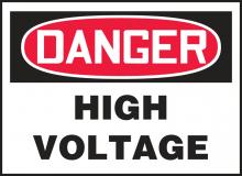 Accuform LELC248VSP - Safety Label, DANGER HIGH VOLTAGE, 3 1/2" x 5", Adhesive Vinyl, 5/pk