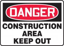 Accuform MADM014VA - Safety Sign, DANGER CONSTRUCTION AREA KEEP OUT, 10" x 14", Aluminum