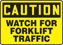 Accuform MVHR631VA - Safety Sign, CAUTION WATCH FOR FORKLIFT TRAFFIC, 7" x 10", Aluminum