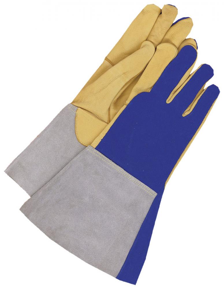 Bob Dale 64-1-1145-9 Premium Split Deerskin Tig Welder Glove with Left Hand Patch Tan/Grey Size 9 
