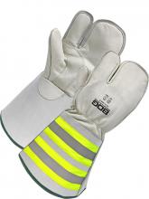 Bob Dale Gloves & Imports Ltd 50-9-1290-L - Water Repellent Grain Cowhide Cut Resist Mitt HiViz C100