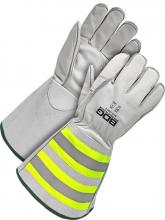 Bob Dale Gloves & Imports Ltd 60-9-1290-L - Water Repellent Grain Cowhide Cut Resist HiViz Gauntlet C100