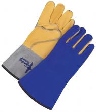 Bob Dale Gloves & Imports Ltd 64-1-1477B - Welding Glove TIG Grain Goatskin Palm Blue/Gold