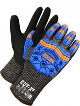 Bob Dale Gloves & Imports Ltd 99-9-9791-10 - Lined Grey HPPE Black Sandy Nitrile Palm w/ Impact