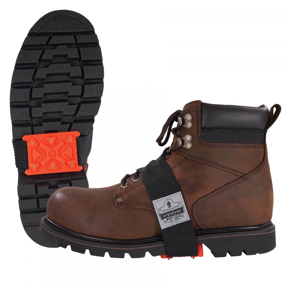6317 Orange Ice Cleats Mid-Sole Heeled Boot