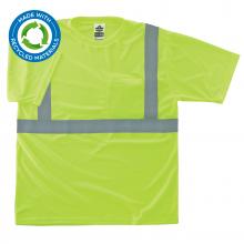 Ergodyne 21531 - 8289-ECO XS Lime Class 2 Hi-Vis T-Shirt Recycled