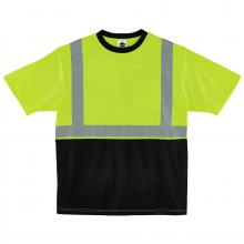 Ergodyne 22502 - 8289BK S Lime Class 2 Hi-Vis T-Shirt Black Bottom