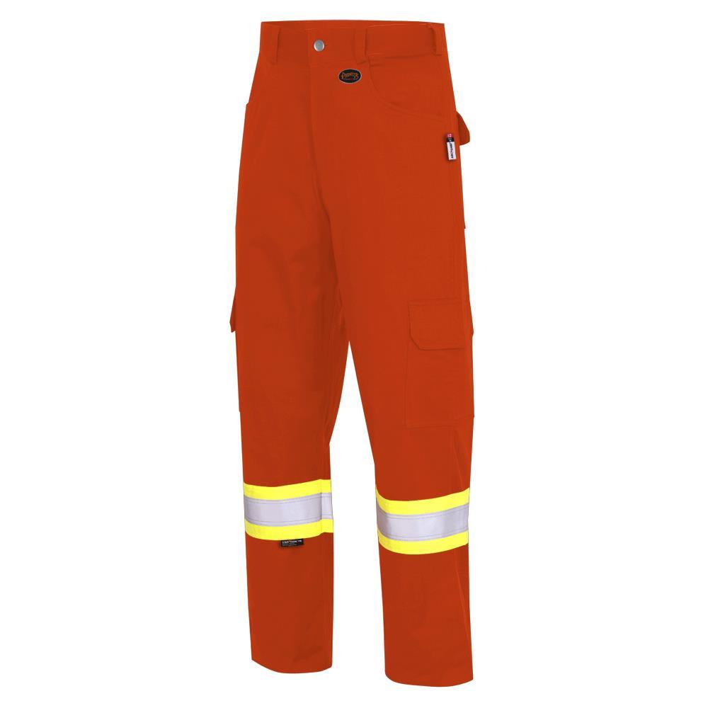 FR-Tech® Hi-Vis 88/12 7 oz FR/Arc-Rated Safety Cargo Pants - Hi-Vis Orange - 46x34
